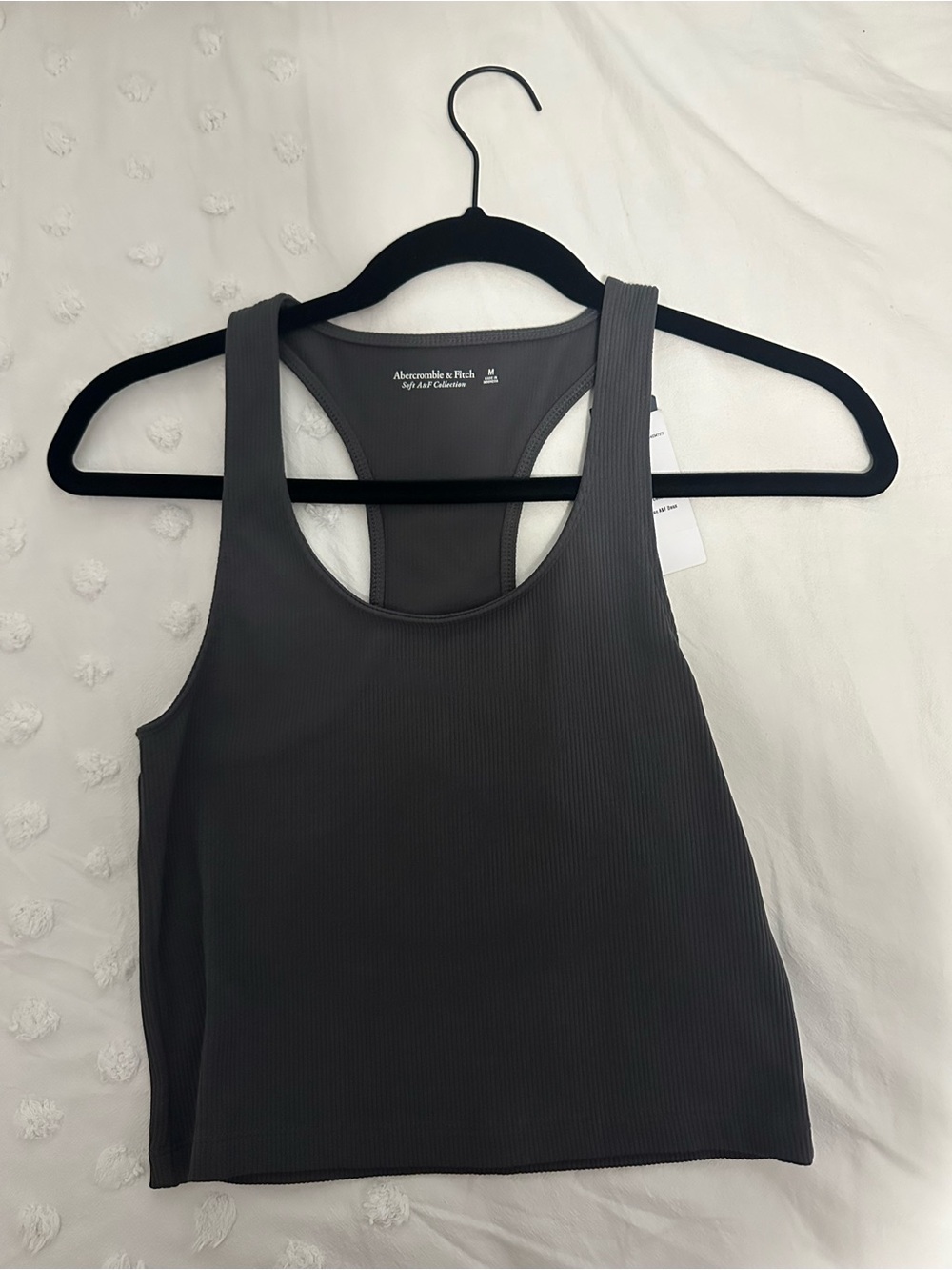 Abercrombie & Fitch Charcoal Ribbed Racerback Tank
